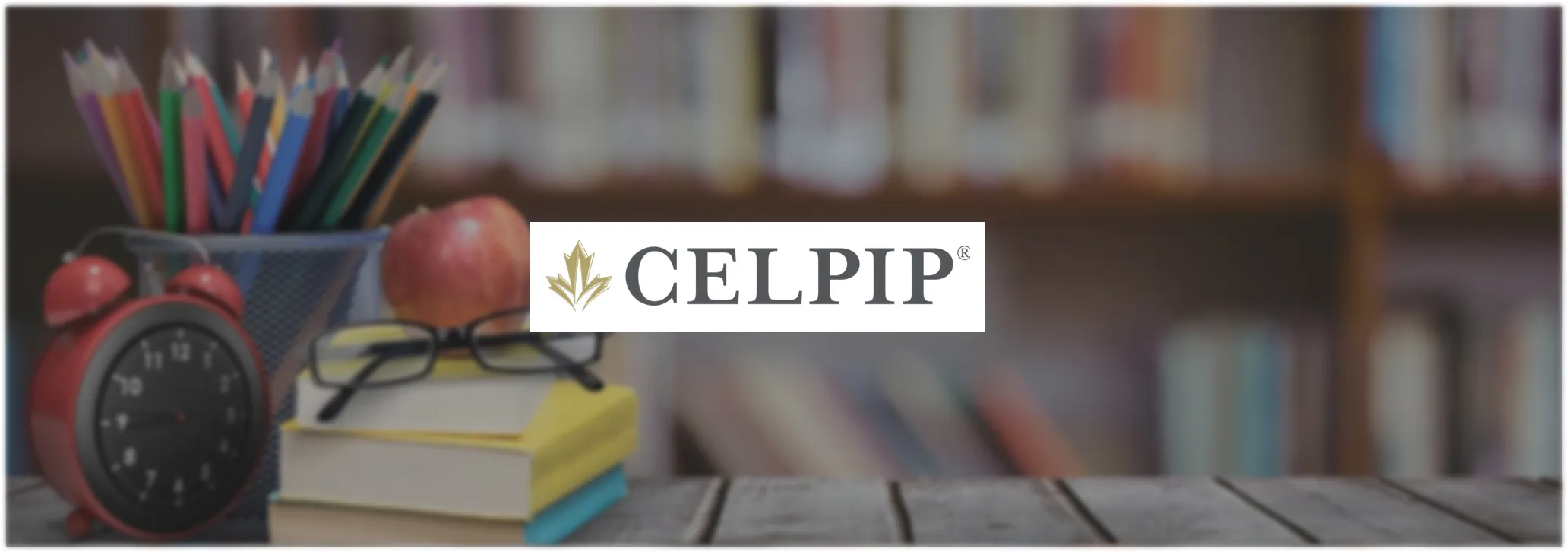 Картинка с рабочим столом и логотипом теста CELPIP